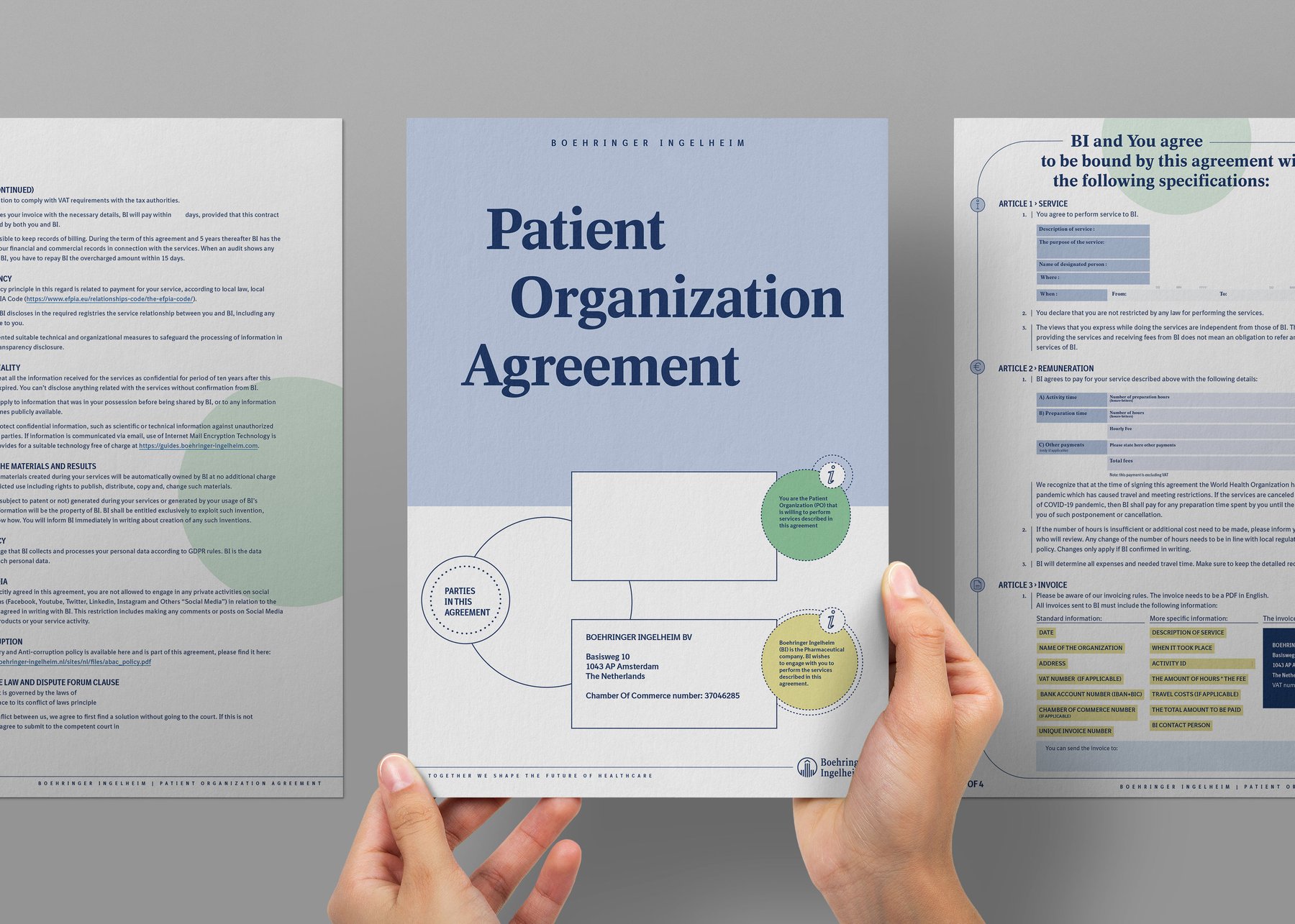 Redesigned contract — structured layout with clear hierarchy, icons, and scannable sections