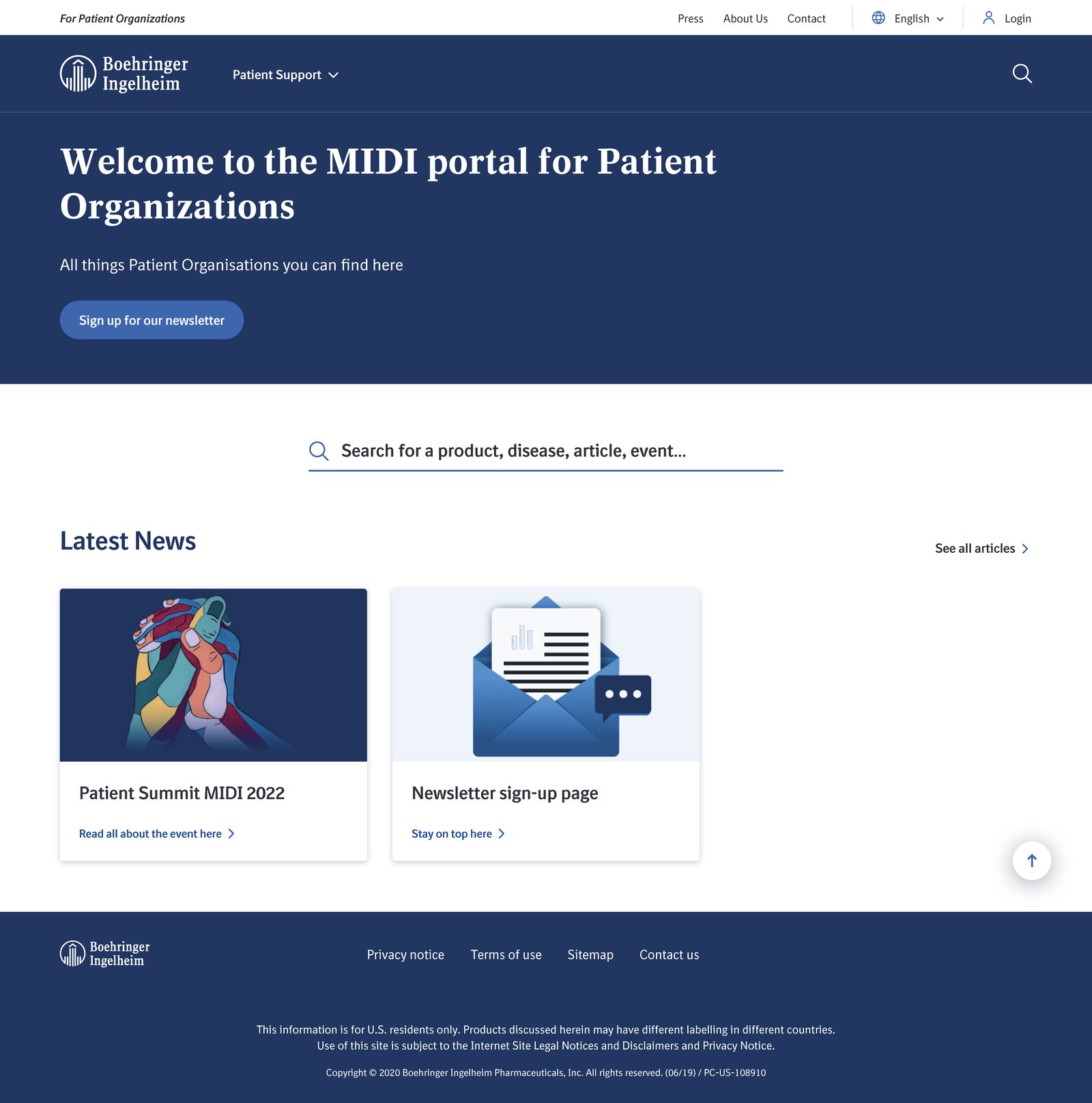 Patient Organization website